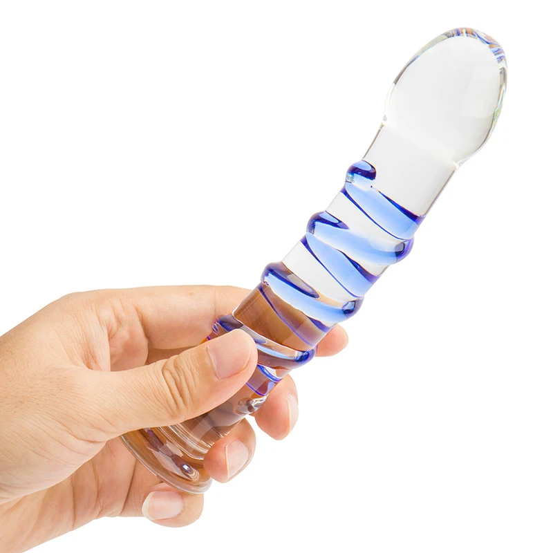 Эротические Премиум сапфир спираль стеклянный фаллоимитатор Pyrex 7 дюймов