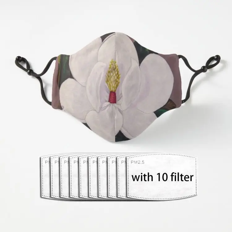 

Magnolia Reusable Face Mask Protection Ventile Cotton Fabric Anti Dust With Filter Mask Safe Mouth Adul Cool Mask