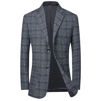 men casual suit jacket trend brand plaid man self cultivation all match suit fashion business casual suit jacket men size s 3xl