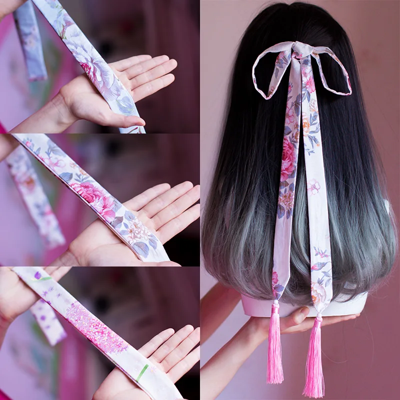 

Daily ancient style Hanfu hair band super fairy small fresh retro ribbon tassel hair rope fabric wild headdress female