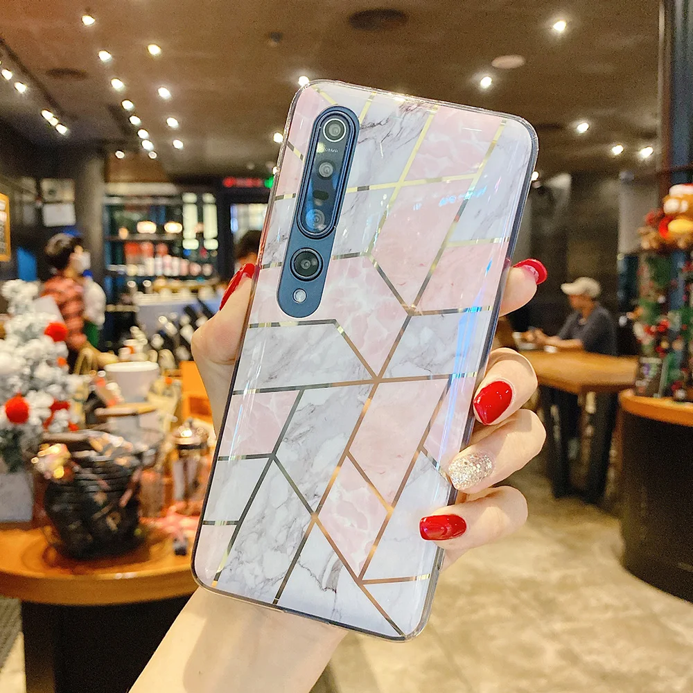 lovecom electroplated marble phone case for xiaomi redmi note 10 10s 9s 8 9 pro 7 mi poco x3 pro nfc 10t pro soft back cover free global shipping