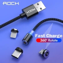 Магнитный кабель ROCK для быстрой зарядки с разъемом type-C Micro Usb для быстрой зарядки Usb C светодиодный светильник для iPhone Xiaomi huawei Phone 1 м магнитное зарядное устройство Магнитный кабель ROCK для быстрой зарядки с разъемом type-C Micro Usb для быстрой зарядки Usb C светодиодный светильник для iPhone Xiaomi huawei Phone 1 м магнитное зарядное устройство