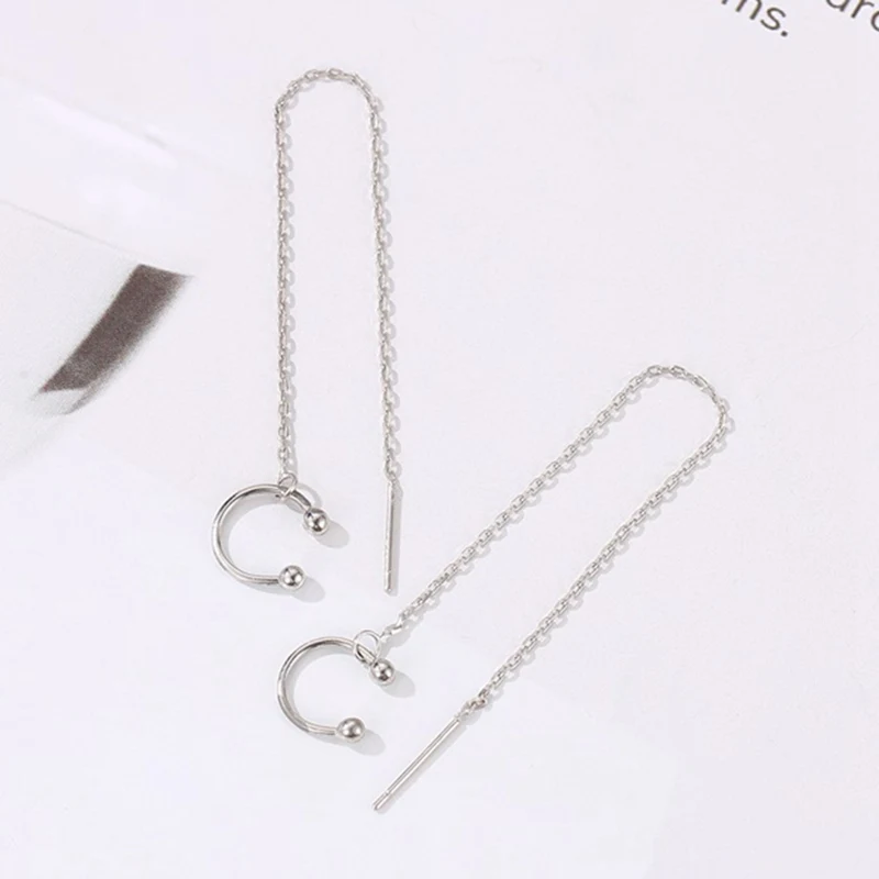 Длинные серьги с кисточками и цепочкой для женщин|Серьги-подвески| |