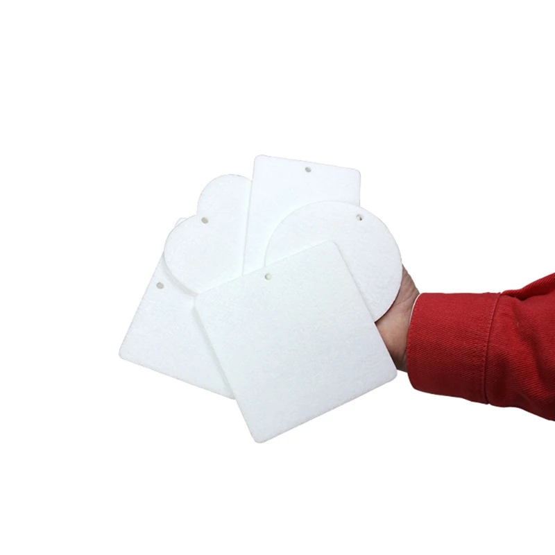 

60 Pcs Sublimation Air Freshener Blanks Car Scented Hanging Sheets Felt White Fragrant Sheets with 30m Rope for Home Auto B36D