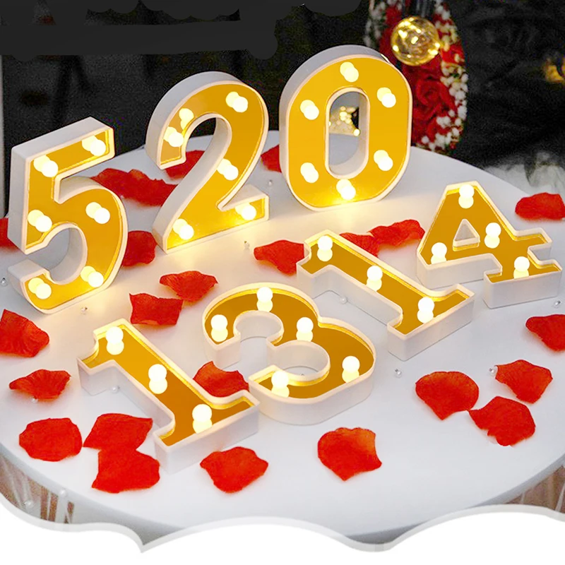 

Светодиодный светильник с цифрами красивый ночсветильник на батарейках для вечерние НКИ свадьбы украшение YE-Hot