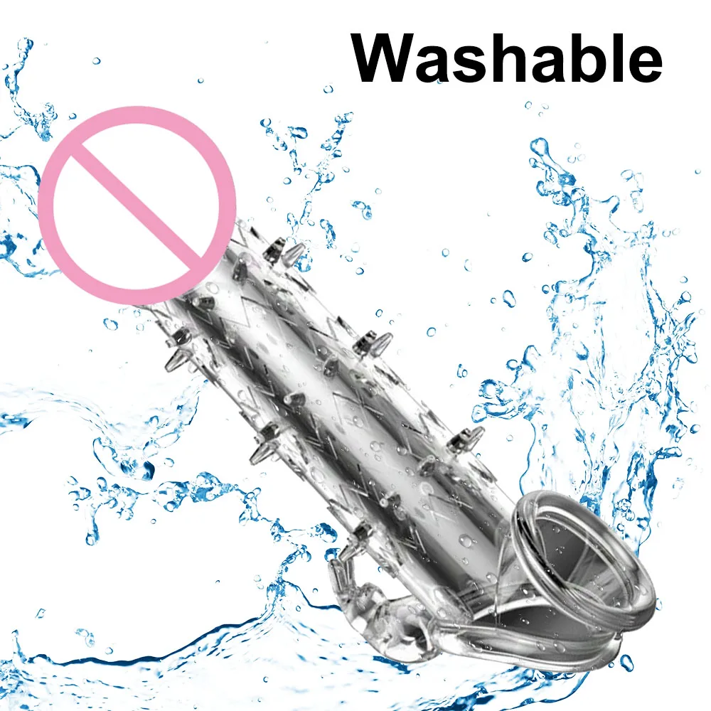 Мужской пенис рукав многоразовые насадки на удлинитель массажер петух кольцо