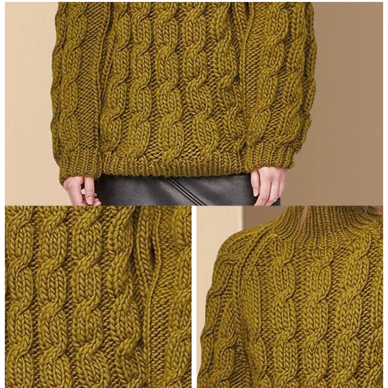 Women's Thick Turtleneck sweater 2019 Winter heavy Pullover Sweater Chunky cozy warm Autumn Hand-knit thick | Женская одежда