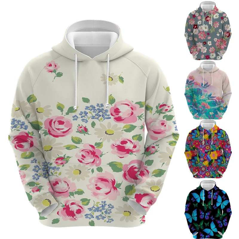 

3D Cute Flower Butterfly Printed Hoodie Trendy Women Long Sleeve Sweatshirt Tops Coat Sudadera Female Pullover Unisex Streetwear