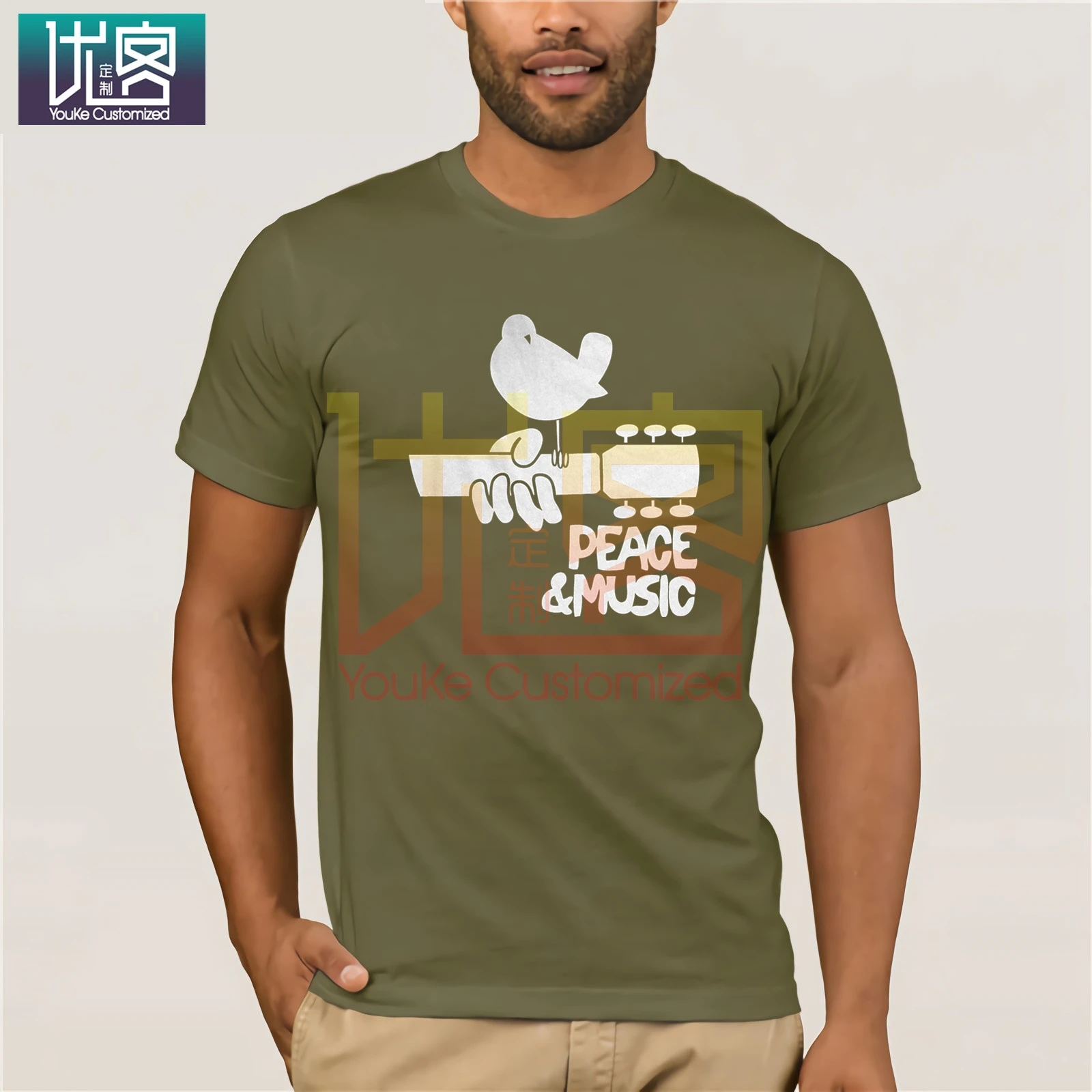 Woodstock музыкальный фестиваль Мужская Гитара Футболка-Рождественский подарок для
