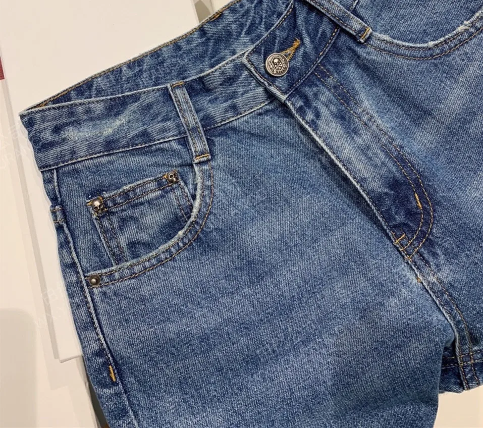 

2020 New Women's Jeans High Waist Straight Rotten tassel Denim Pants With pockets Trousers Female
