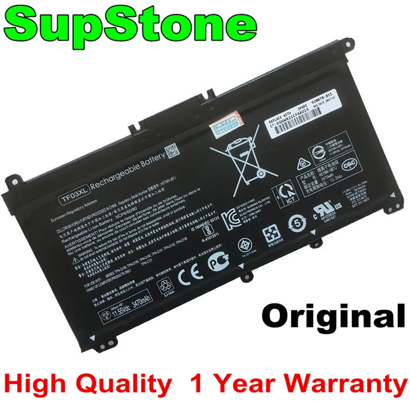 SupStone оригинальный TF03XL Батарея для струйного принтера HP Pavilion 15 CC 14 bf008TU bf033TX bf108TX HSTNN