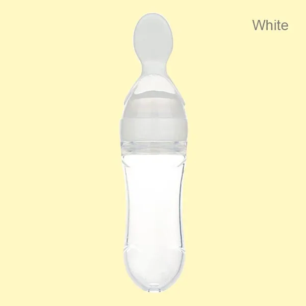 

90ml Baby Squeezing Feeding Spoon Safety Silicone Training Baby Bottle Spoon Infant Cereal Food Feed Spoon Children Cutlery