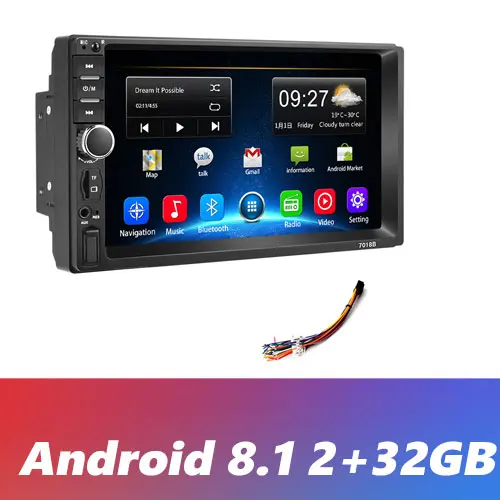 Podofo 2din gps Автомагнитола Android 8,1 Wifi Автомобильный мультимедийный плеер универсальный авто стерео - Цвет: 2 32GB Radio only