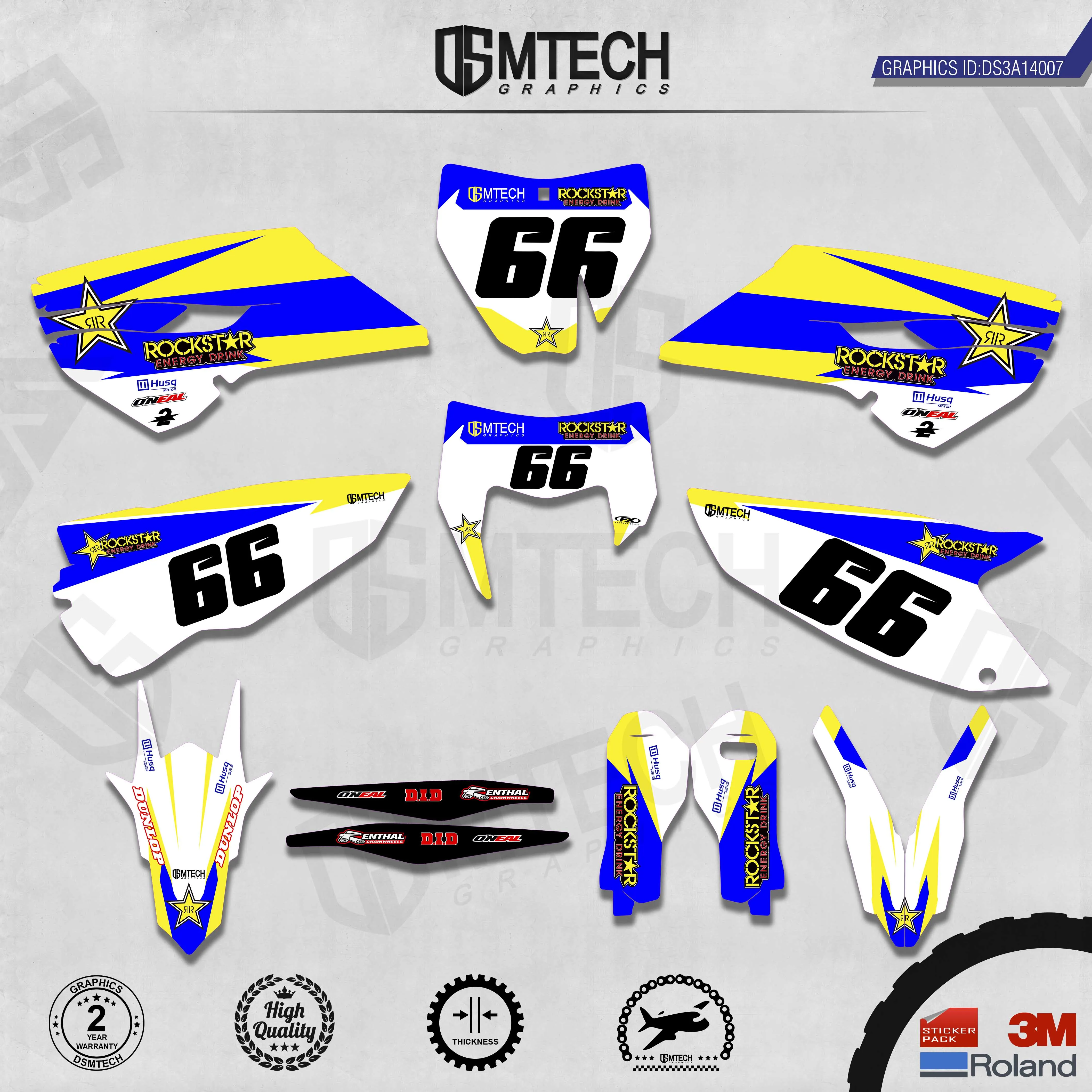 DSMTECH Customized Team Graphics Backgrounds Decals 3M Custom Stickers For 2014-2015TC-FC 2014-2016TE-FE 007