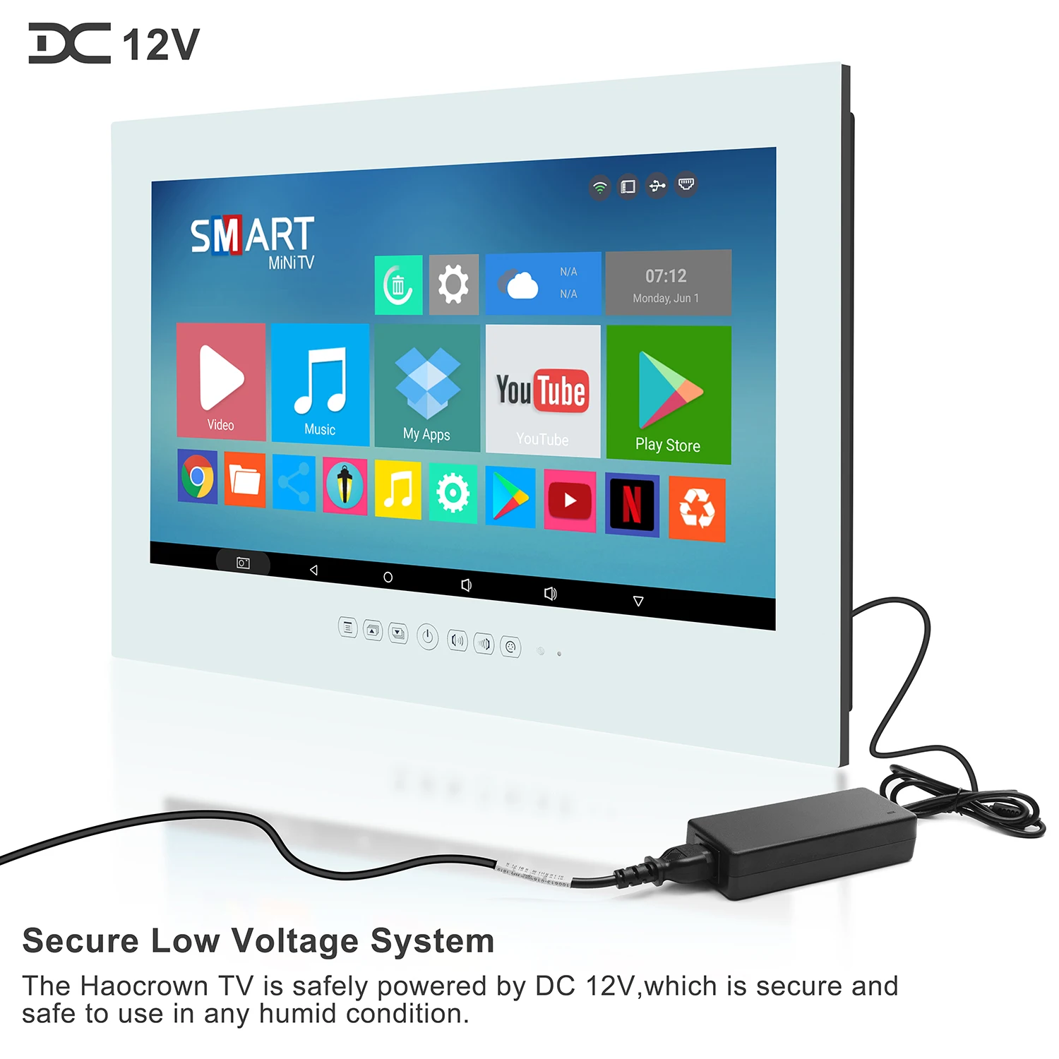 Водонепроницаемый умный сенсорный телевизор Haocrown 22 дюйма Android 10 0 Full HD 1080P