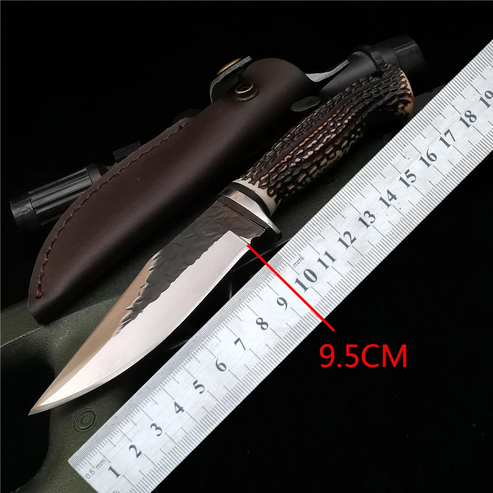 

Outdoor Combat Knife, Stainless Steel Fixed Blade, High Hardness Straight Knife, with Knife Cover, Camping Hunting Knife