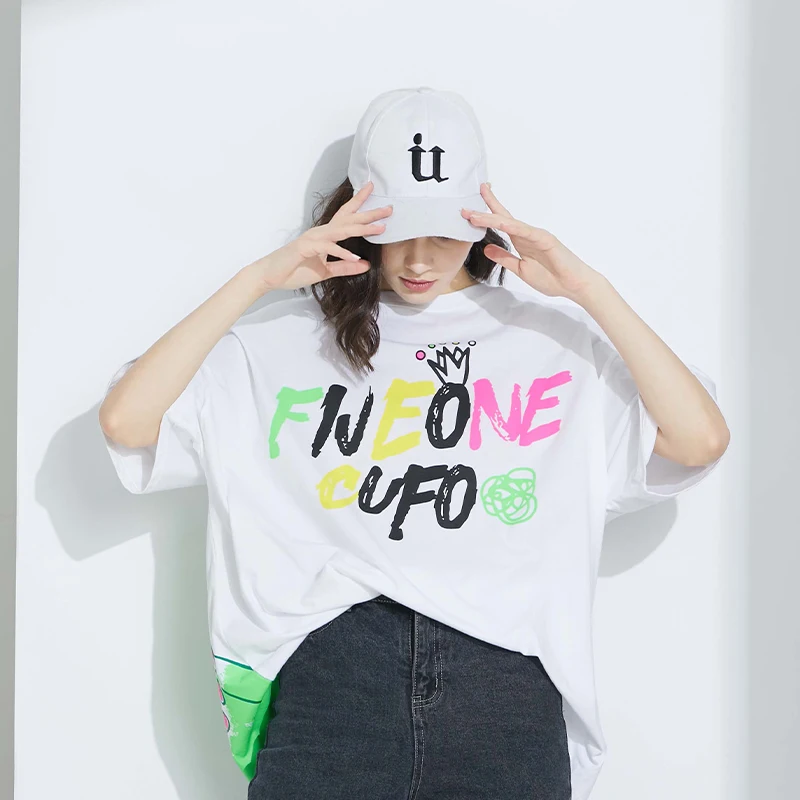 Женская футболка 2020 корейская мода Белая Футболка большой размер женская любовь