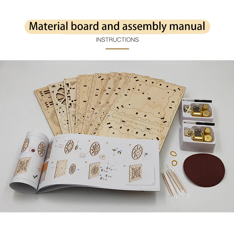 

3D Wooden Puzzle Model KitMusic Password Box DIY Handmade Mechanical for Children Adult Music Lock BOX Mechanical Game Assembl