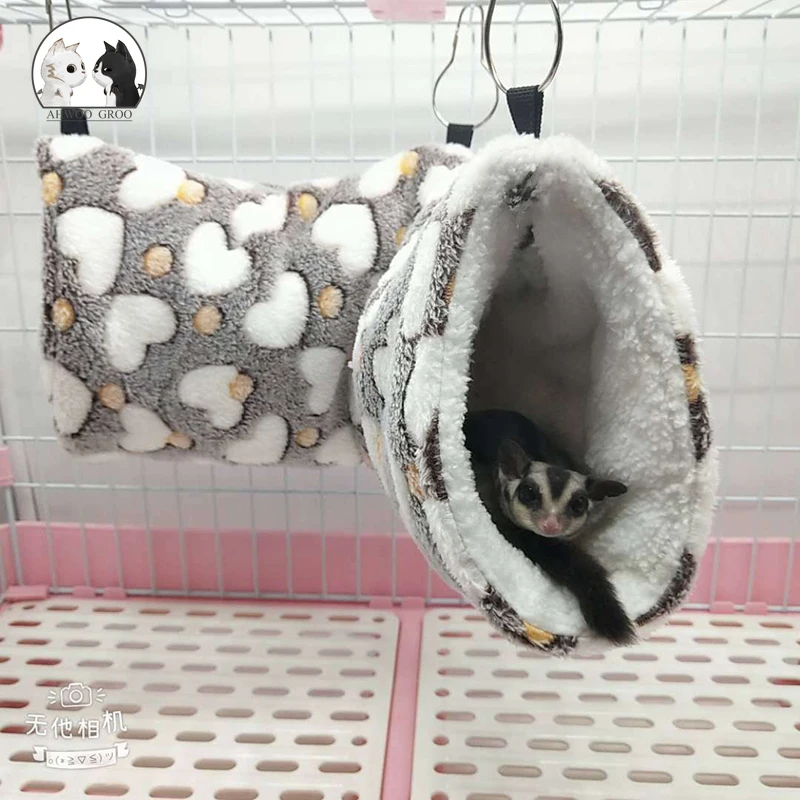 

Зимний Теплый Гамак, подвесная плюшевая подвеска морской свиньи, инструмент для маленьких домашних животных, гнездо для хомяка, кровать, пр...