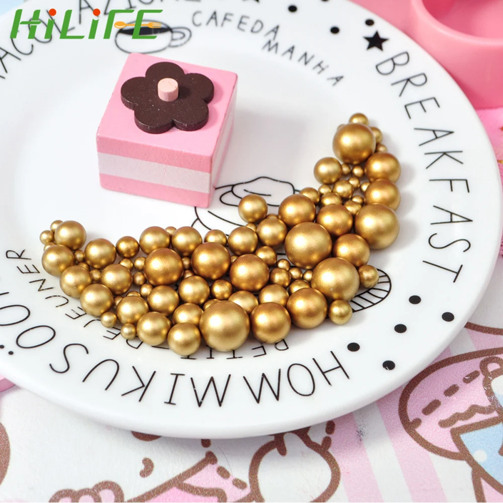HILIFE Cake Ice Cream Decoration Matte Golden Non-Porous Pearl For Cooking Dessert Decorating Supplies Jewelry Accessories | Дом и сад