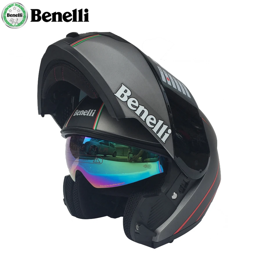 

Benelli Flip Up Motorcycle Helmet Man Motorbike Modular Racing capacete Riding Full Face Helmet Casco DOT Casque moto