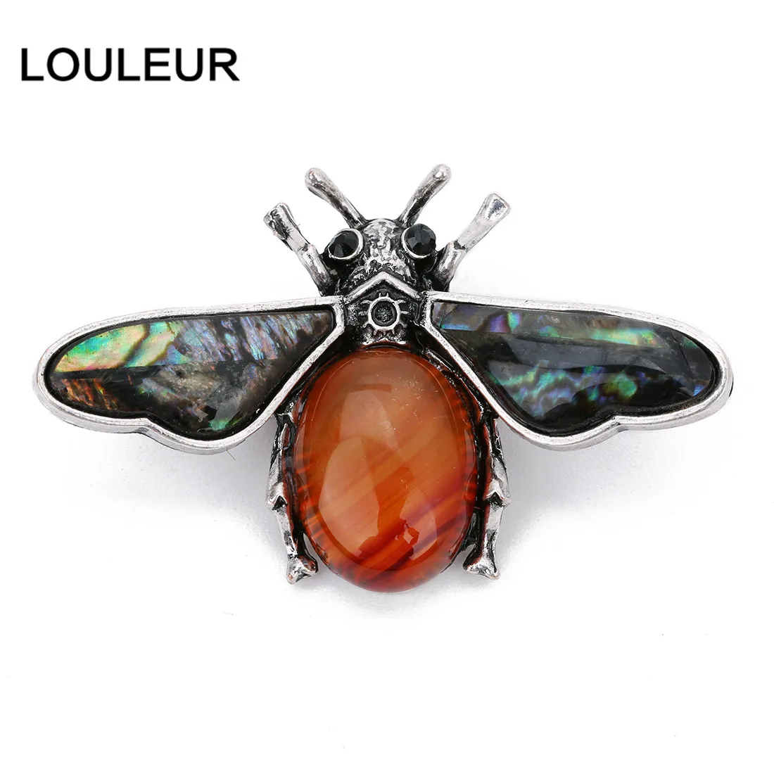LOULEUR, модный пчелиный натуральный камень, жемчужный кулон в виде раковины абалона, двойное использование, подвеска, ювелирные изделия, изготовление для женщин