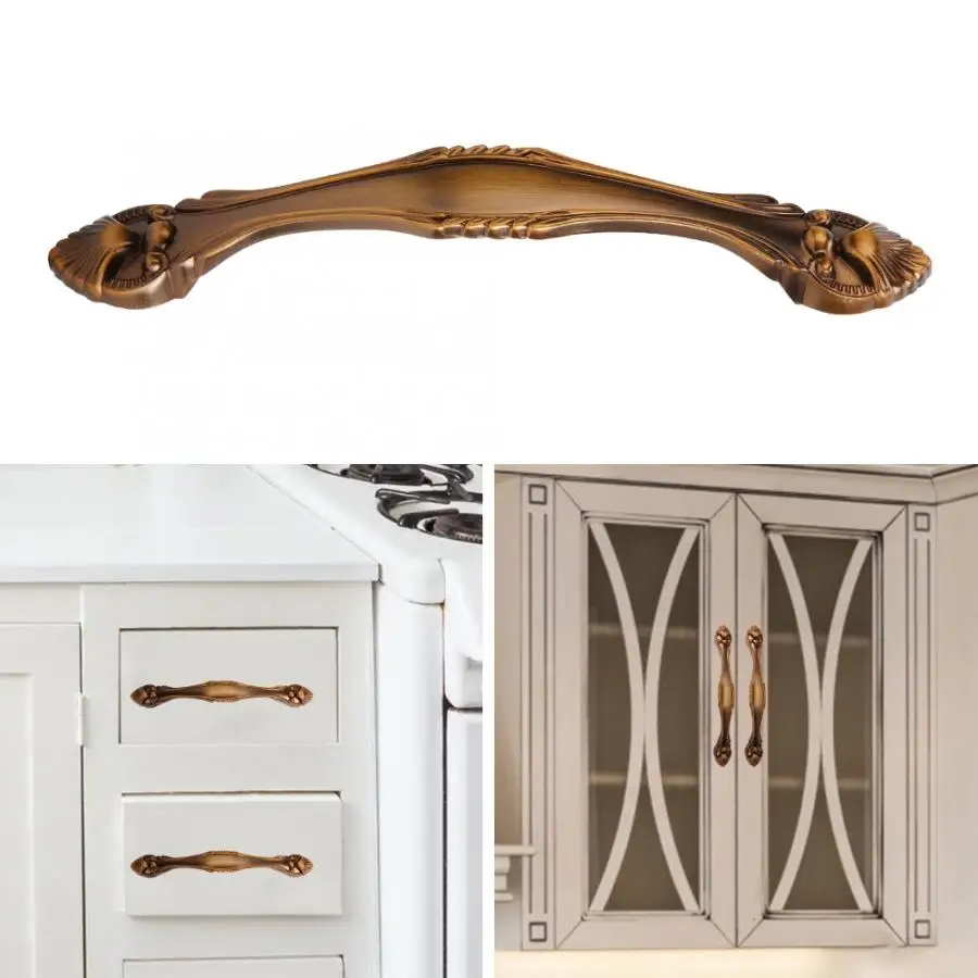 Винтаж дверь с двухтактными ручками Арка ручка для шкаф ящик комод мебельная