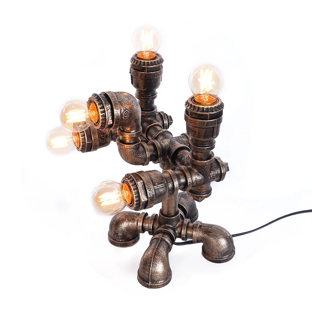 Промышленная настольная лампа водопровод Настольная бар декоративный