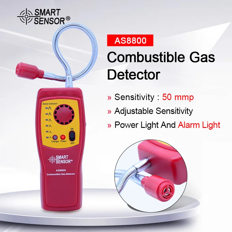 Цифровой газоанализатор AS8800 детектор утечки легковоспламеняющихся газов