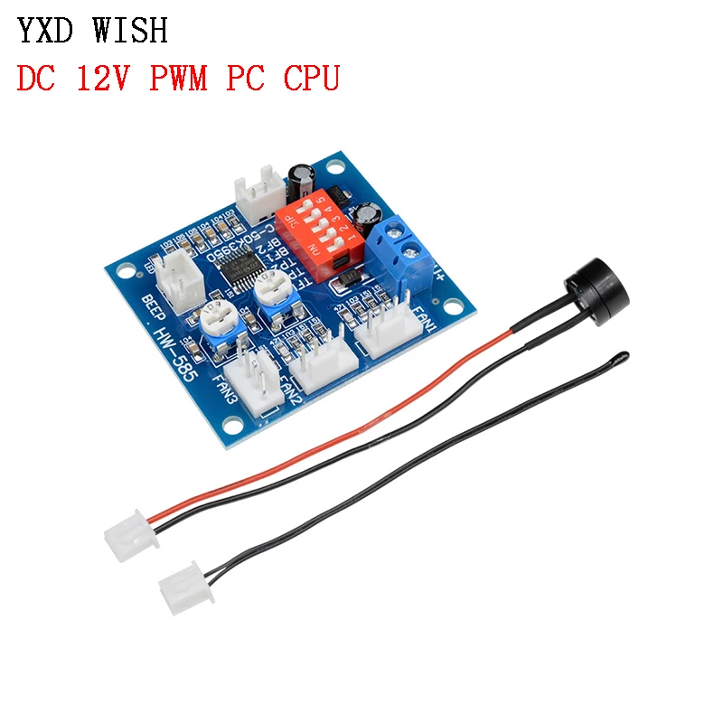 DC 12 V PWM ПК Процессор вентилятор Контроль температуры Скорость Управление; модуль Напряжение регулятор высокотемпературная сигнализация вентилятор с ШИМ-управлением Скорость Управление 12 V
