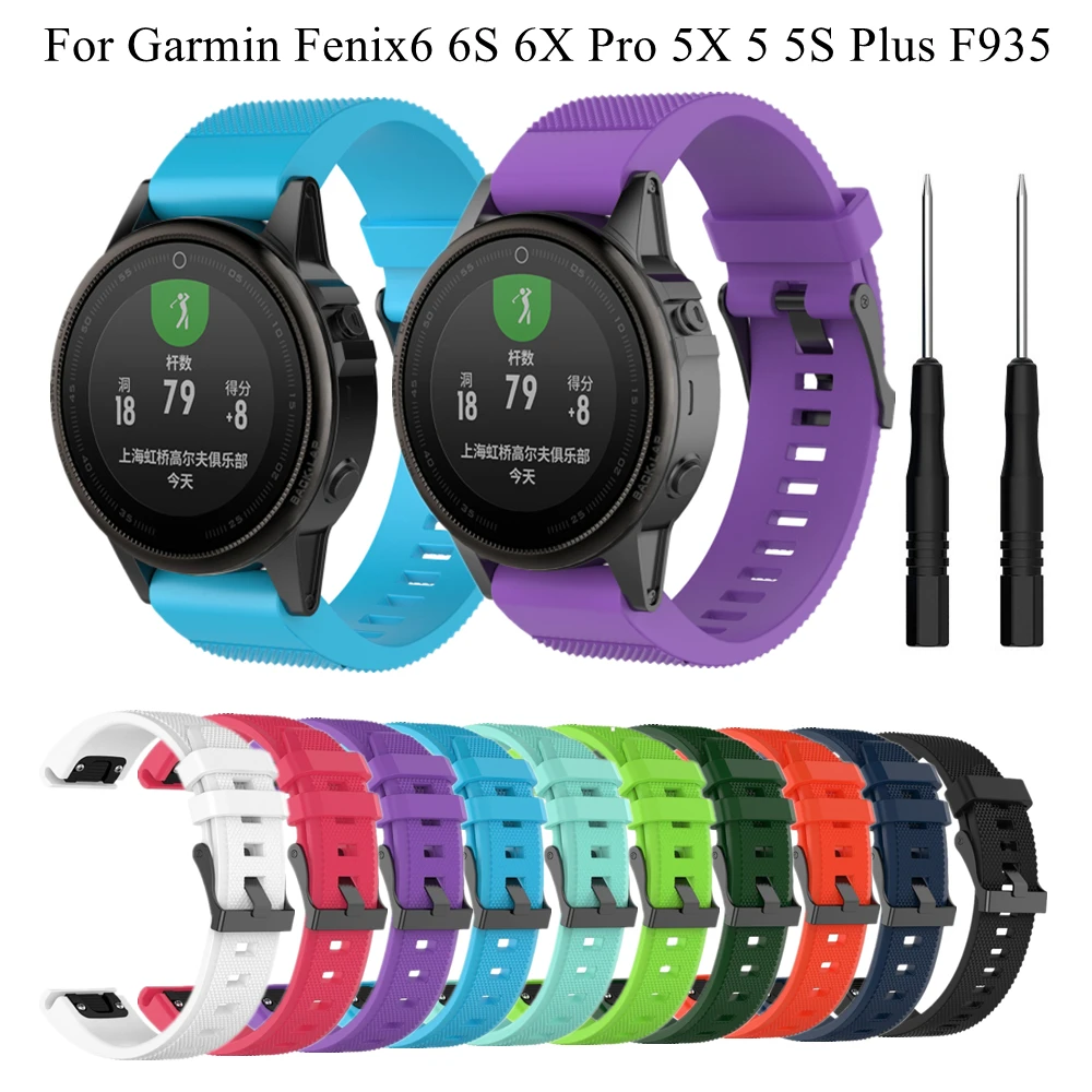 

26 22 20mm Watchband for Garmin Fenix 5 5X Plus 6 6X Pro 3 3HR Forerunner935 945 Silicone Band Quick Release for Fenix6 Fenix5