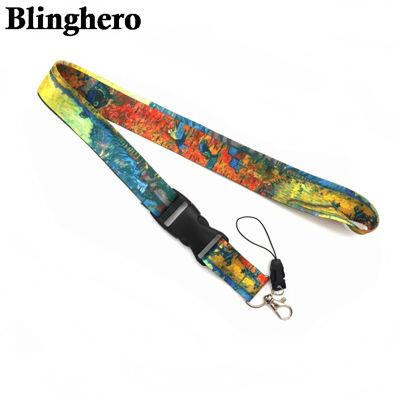 

CA1404 Van gogh oil painting Keychain Lanyards Badge Id Holder ID Card Pass Cell Phone USB Neck Straps Badge Holder Key Band