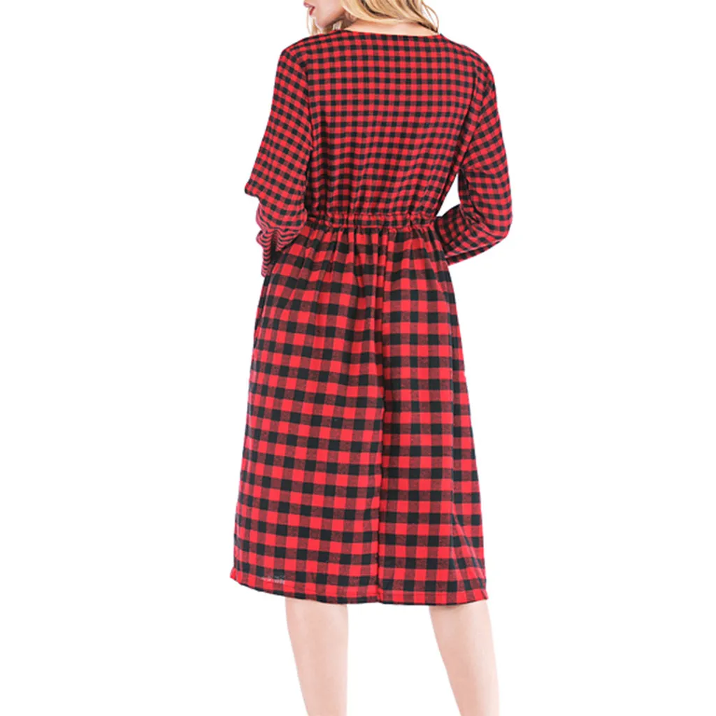 Для женщин плед Красное платье на осень с длинным рукавом для офиса круглым