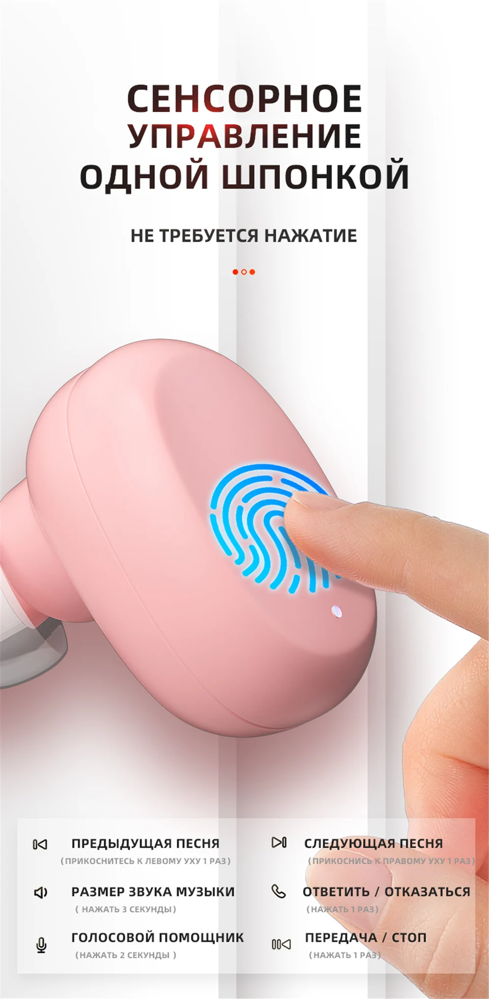 GVANCA I-10 TWS Fingerprint Touch 5,0 Bluetooth наушники беспроводные наушники HD стерео наушники умные наушники с шумоподавлением