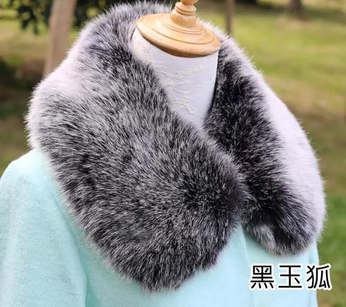 37 Qearlstar Women Scarf New Faux Fur Collar 55cm Women Children Jackets Coat Hood Fur Decor Shawl Soft Warm Luxury Scarves ZKG15 - Цвет: 37