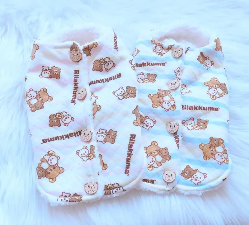 Одежда для собак из плюша и хлопка с принтом ленивого медведя на осень зиму два