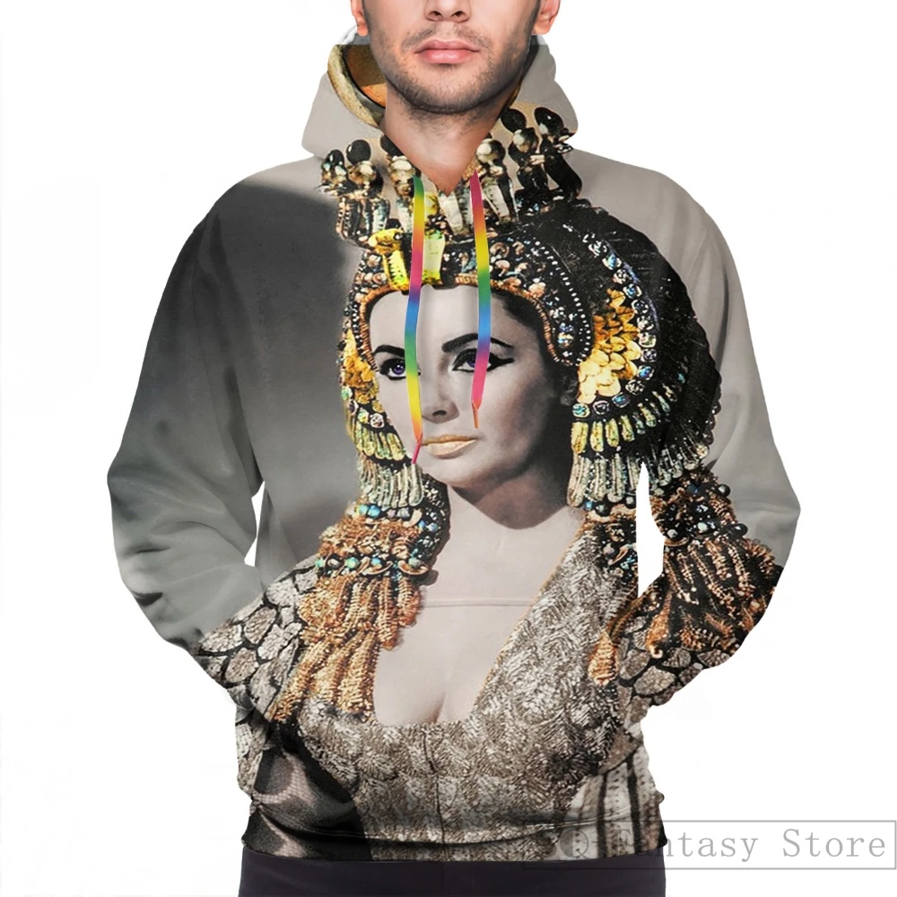 Фото Женская Повседневная Толстовка с капюшоном и принтом Клеопатры | Мужская одежда
