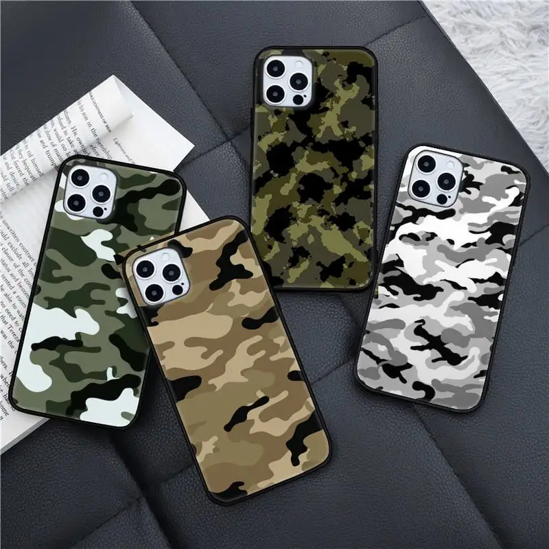 

Camouflage Camo Army Phone Case for iPhone 11 12 13 pro XS MAX 8 7 6 6S Plus X 5S SE 2020 XR mini