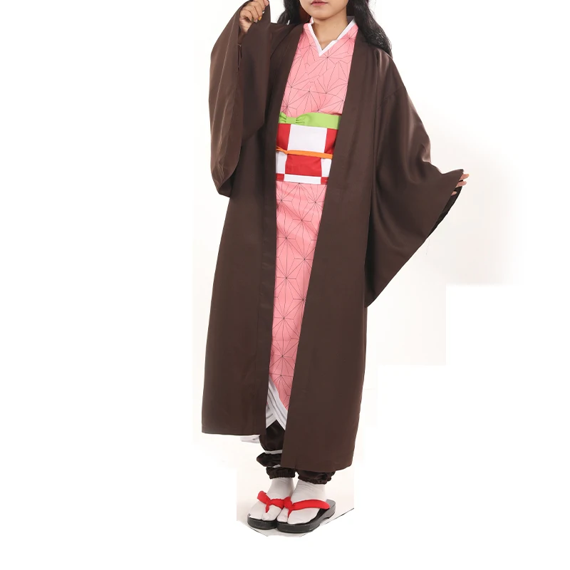 Ainiel Demon Slayer Косплей Kamado Nezuko костюмы Kimetsu No Yaiba женские розовые Кимоно костюмы на Хэллоуин для женщин