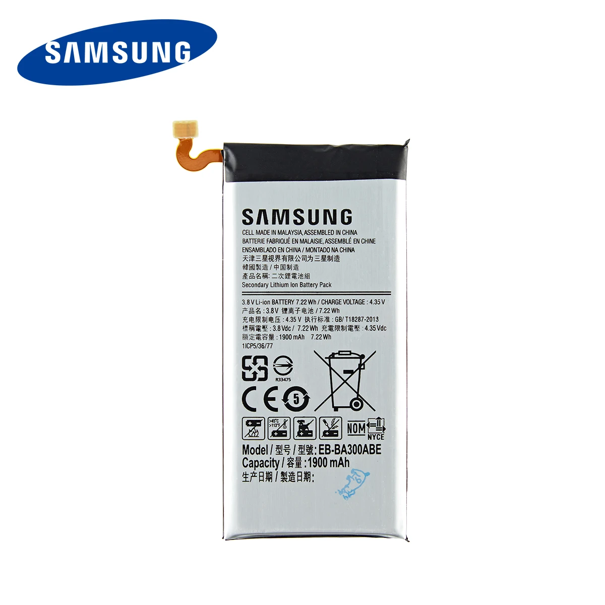 SAMSUNG Orginal EB-BA300ABE 1900mAh Battery For Samsung Galaxy A3 A300 SM-A300F SM-A300FU A3000 A3009 A300X Mobile Phone