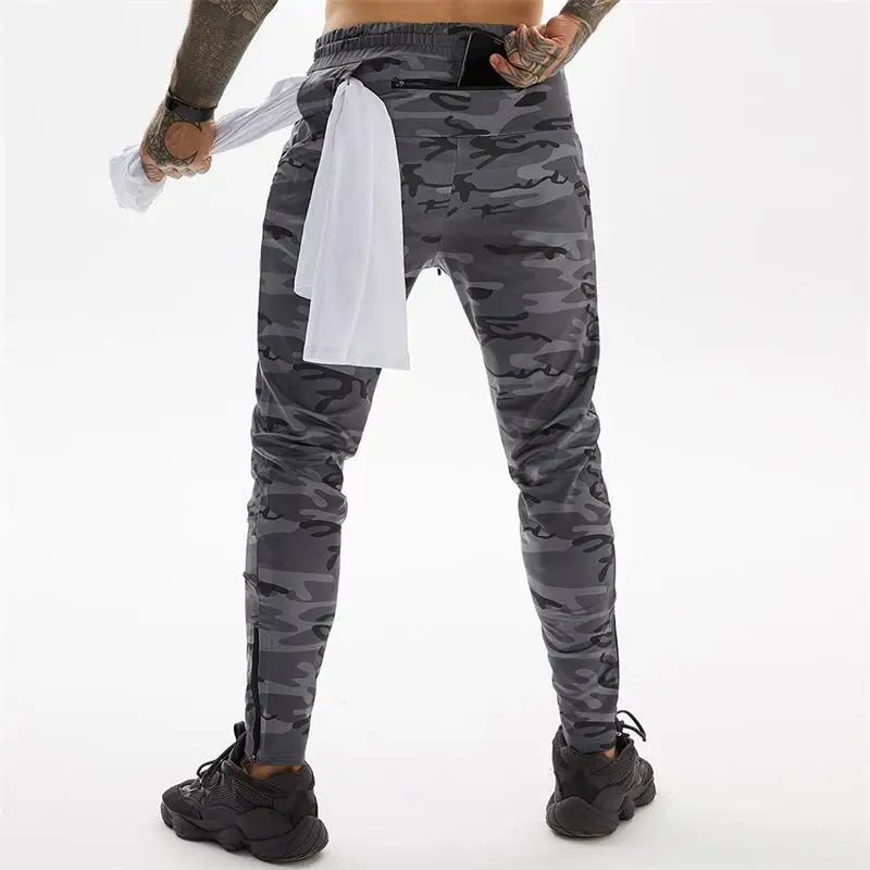 

Men Casual Jogging Pants Waist Elastic Slim Fit Zipper Streetwear Trousers Male Daily Fitness Cotton Men's Sports Sweatpants
