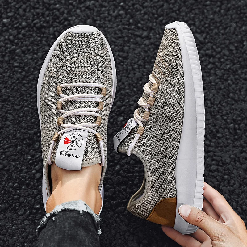 

Men Running Shoes Summer Breathable Mesh Lace-Up Sport Shoes Outdoor Light No-slip Comfortable Walking Footwear Men Sneakers