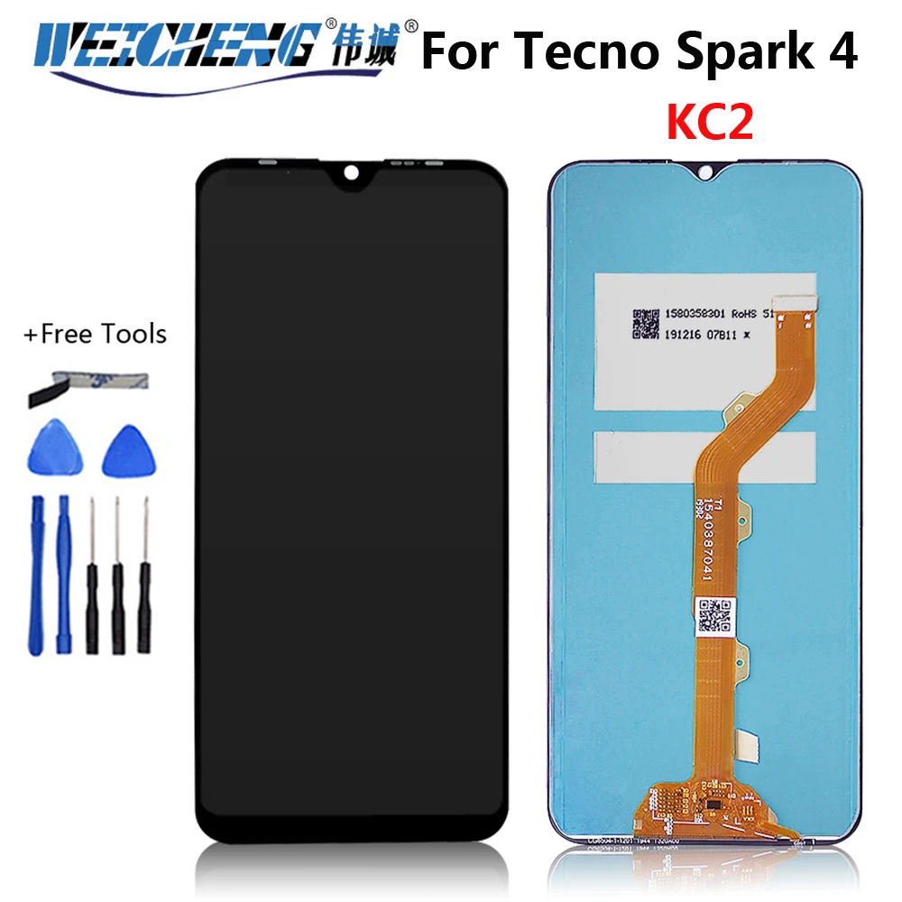 ЖК-дисплей для Tecno Spark 4 KC2 дисплей Spark4 ЖК-датчик | Мобильные телефоны и аксессуары