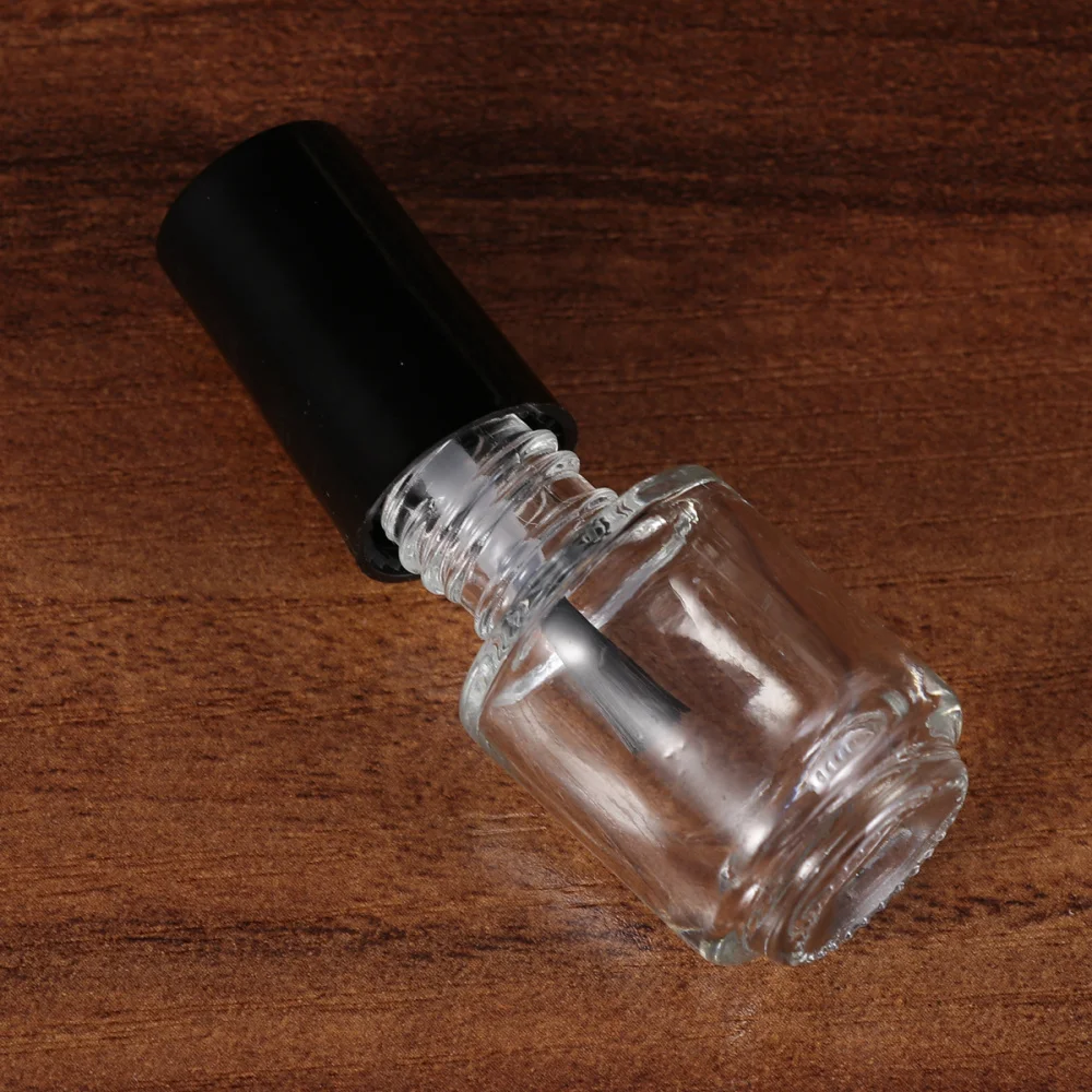 

20pcs 5ml Transparent Glass Bottle Nail Polish Empty Bottle with Brush Black Cap