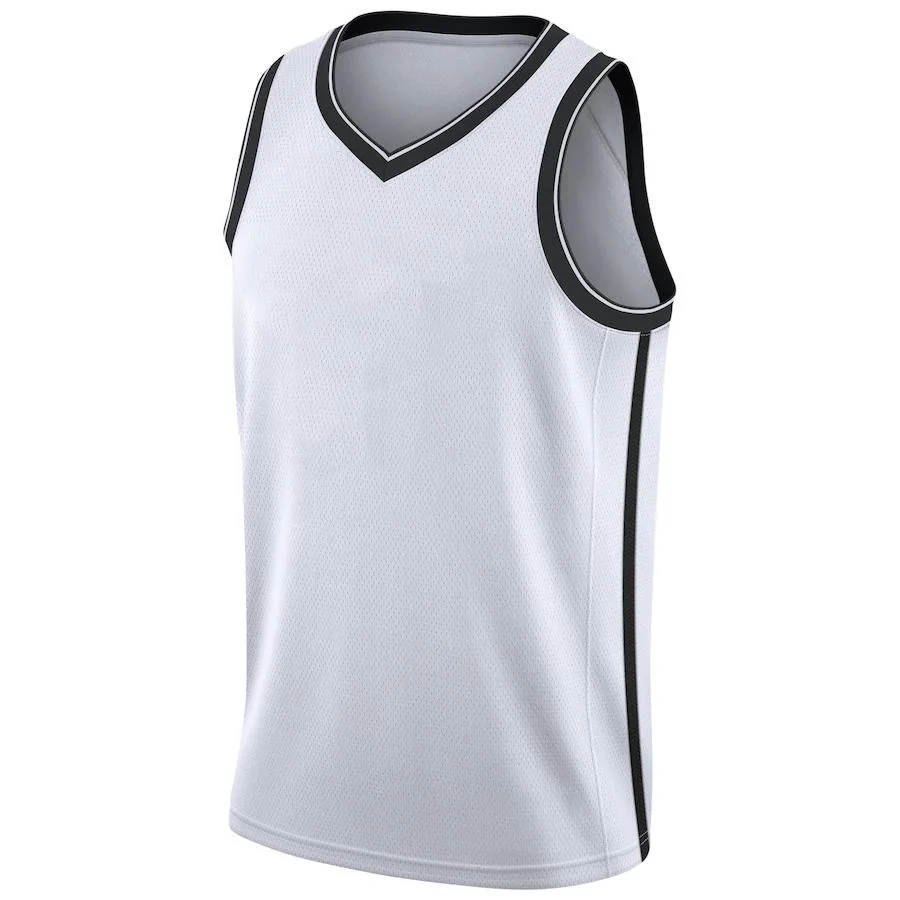 

Customized Stitch Brooklyn Basketball Black Jersey Mens Plain Print Training Vest White Sports Jerseys