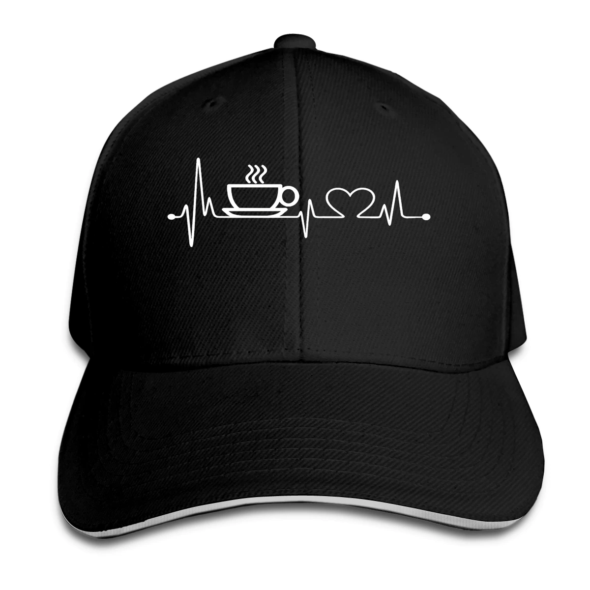 

Heartbeat Coffee Cup Hat Baseball Cap for Men Women Fashion Adjustable Sun Hat