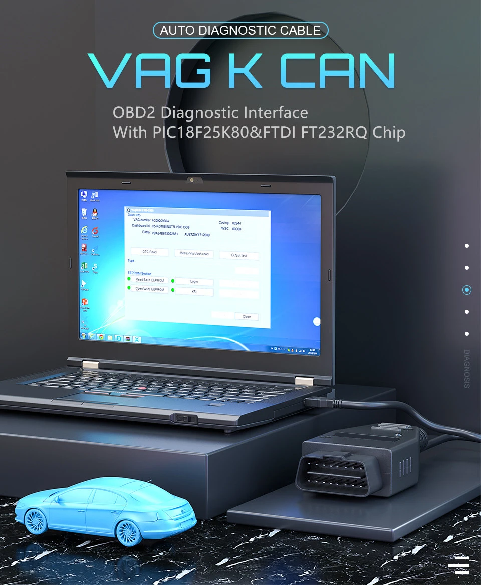 Диагностический сканер OBD2 для VAG K CAN Commander 1 4 FTDI FT232RQ PIC18F25K80 Vw Golf/bor Jetta Vag K-Line |