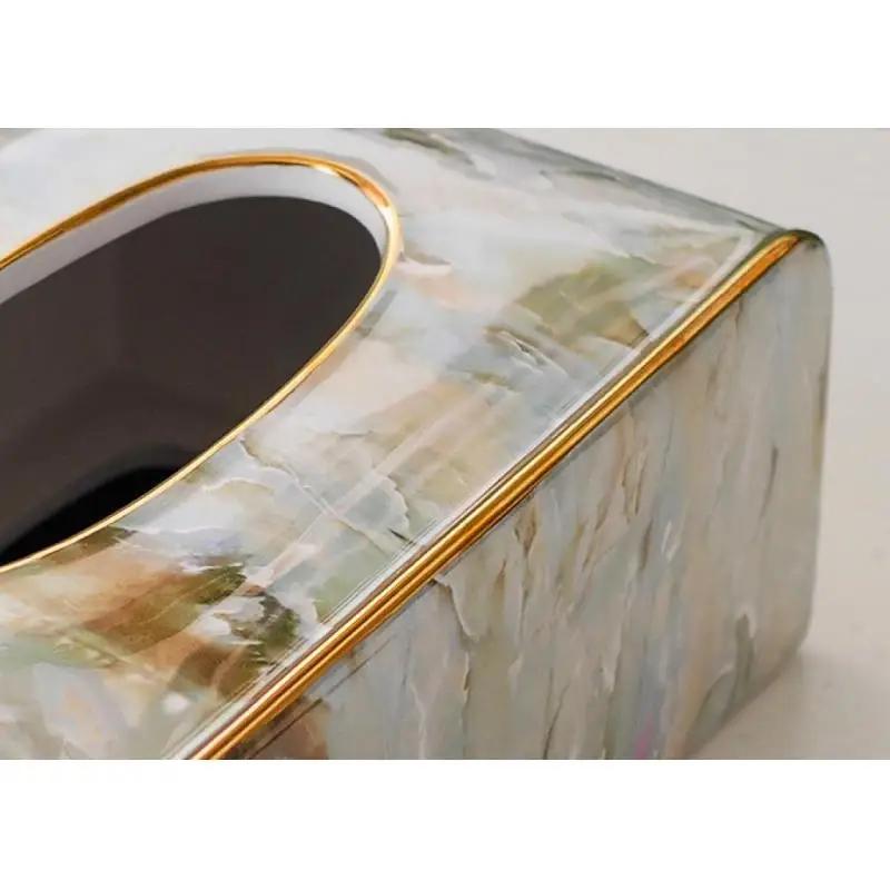 

Ceramic Tissue Box Cover Marble Tissue Box Holder Napkin Container Towel Napkin Papers Bag Holder Box Home Table Decoration