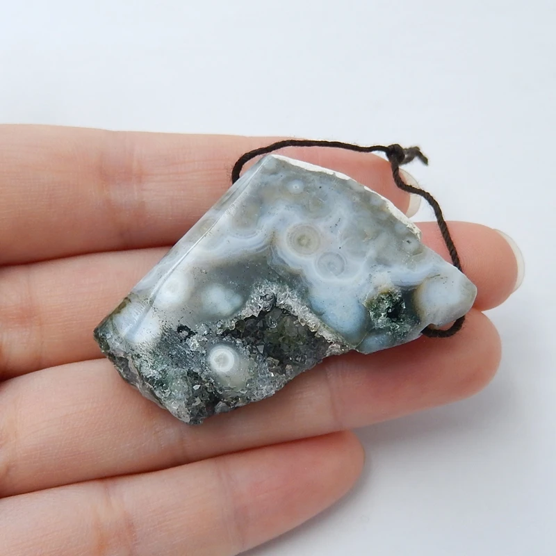 1 шт. Drusy океан яшма Подвеска из драгоценного камня 40x34x10 мм 20,9 г красота ювелирные изделия бусина-Подвеска Аксессуары