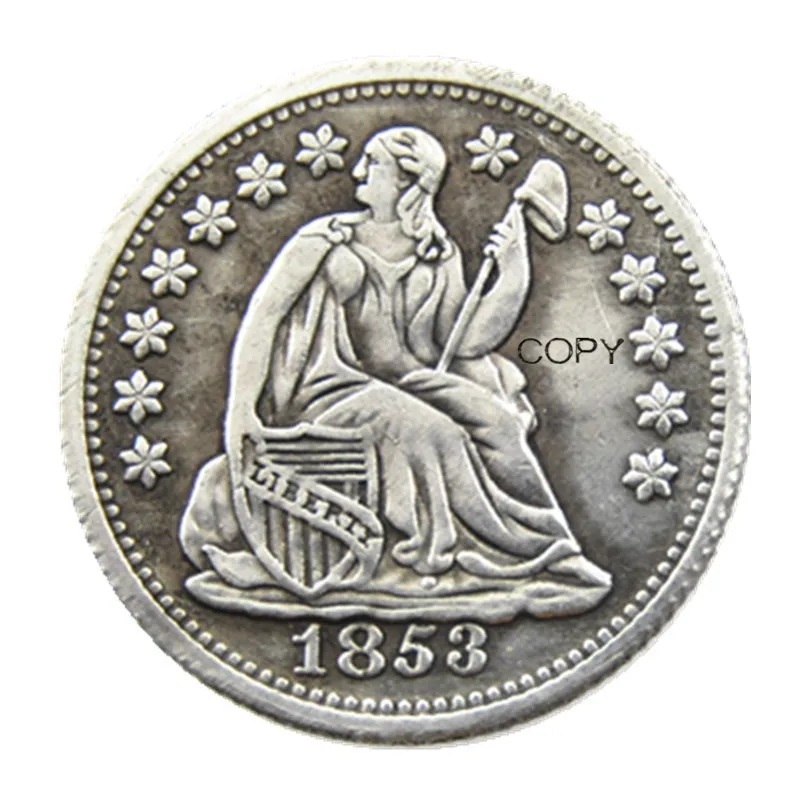 

США, 1853P/O, свобода, сидя, полуцент, без стрел (обычная забастовка), копия монет